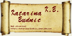 Katarina Budnić vizit kartica
